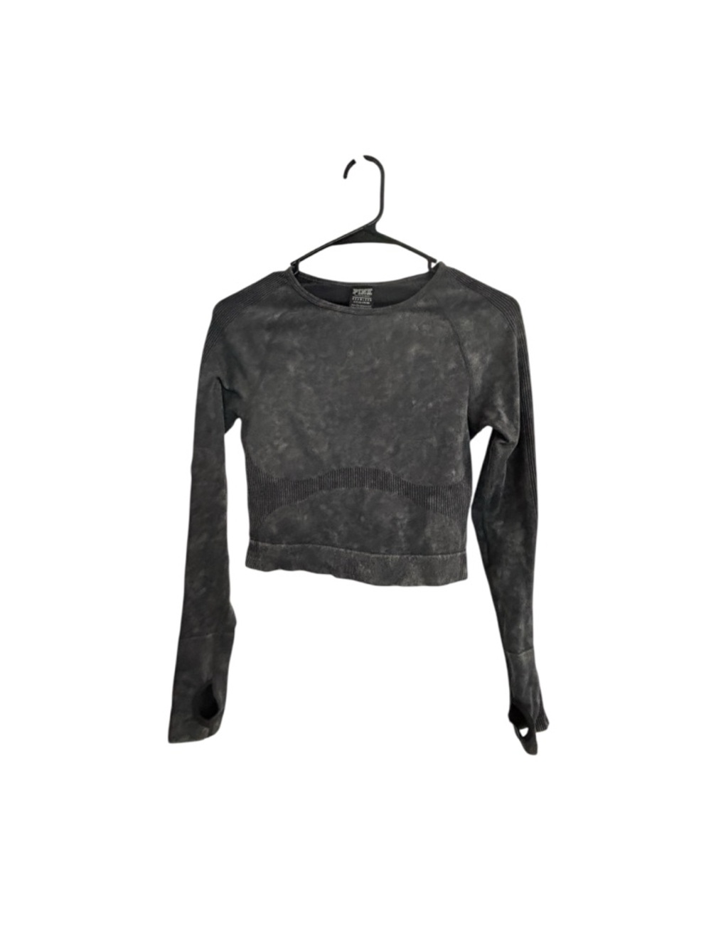 PINK Victoria's Secret Charcoal Washed Cropped Crew Athletic Wear